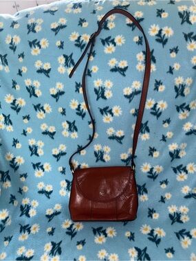 Vintage Katana Crossbody Leather Shoulder Bag in Deep Brown